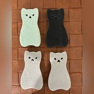 NWOT Set of 4 Cat Kitchen Multi Use Scrub Sponges